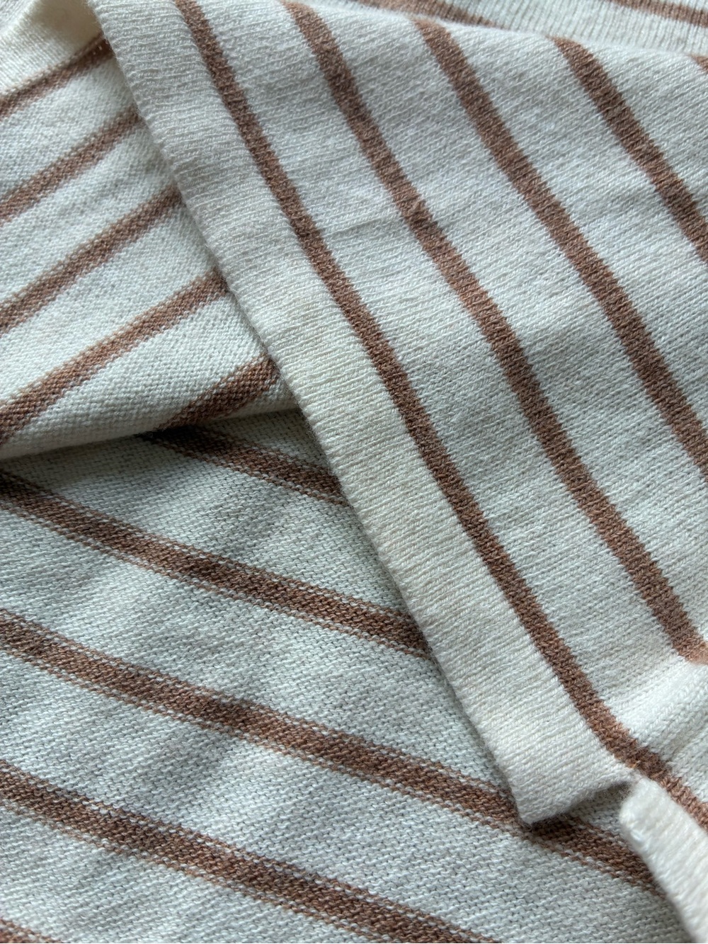 Zara Kids Cream & Brown Striped Short Sleeve Knit Top - Picture 7 of 7